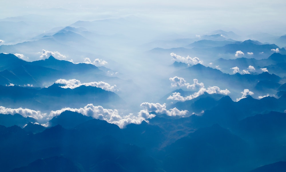 Mountains and clouds