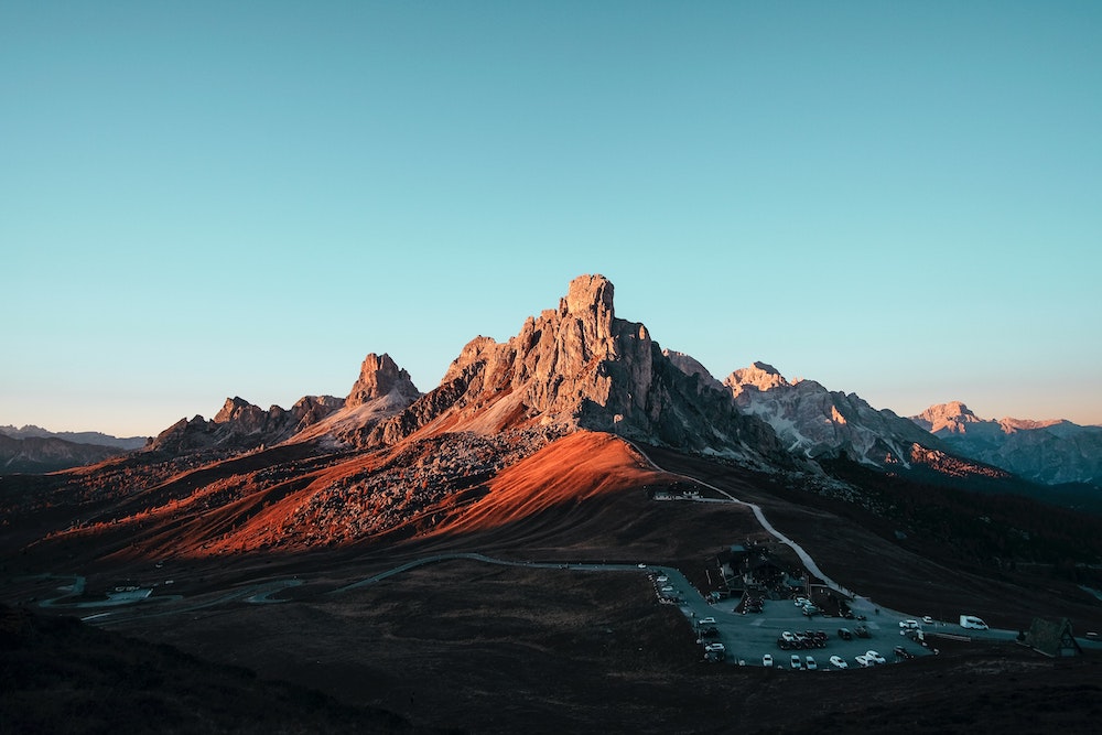 Desert mountains with blue sky