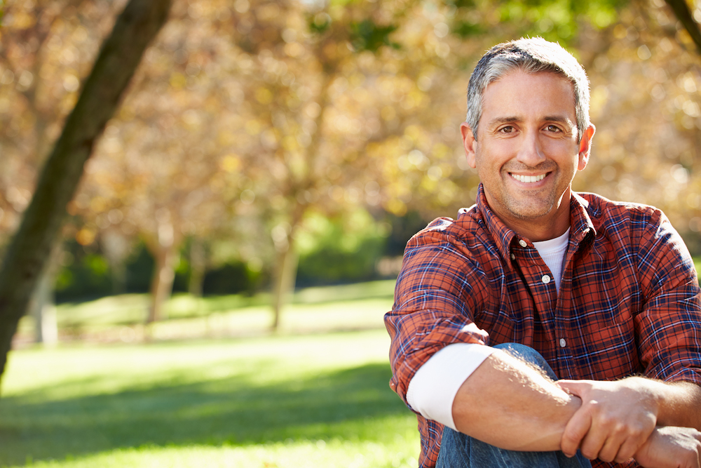 Man smiling in