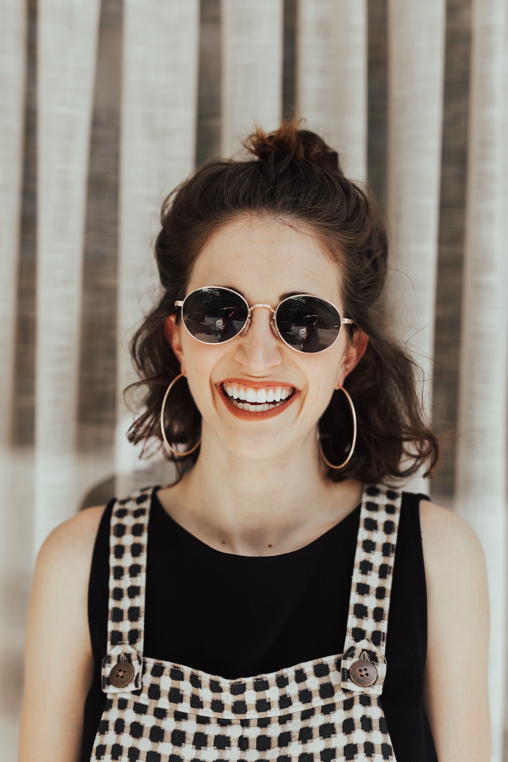 Smiling woman with glasses