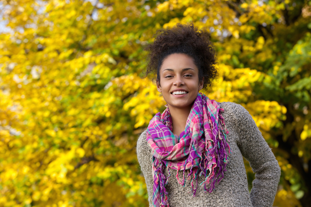 Teen smiling