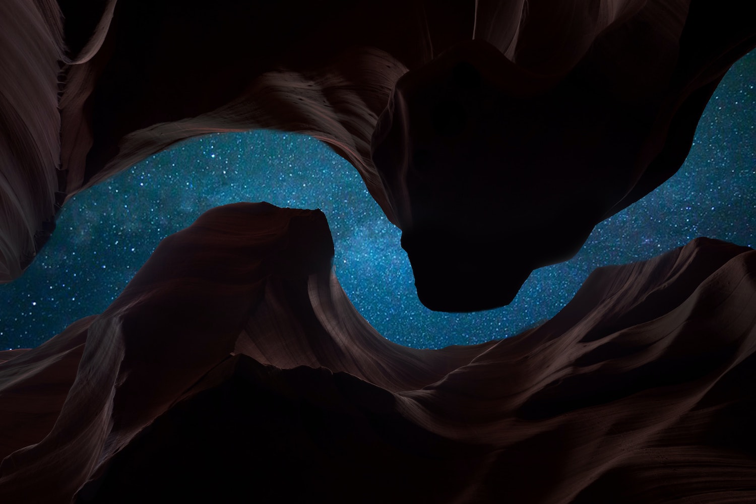 Utah canyon at night