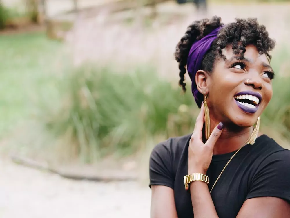 Women in purple headbands