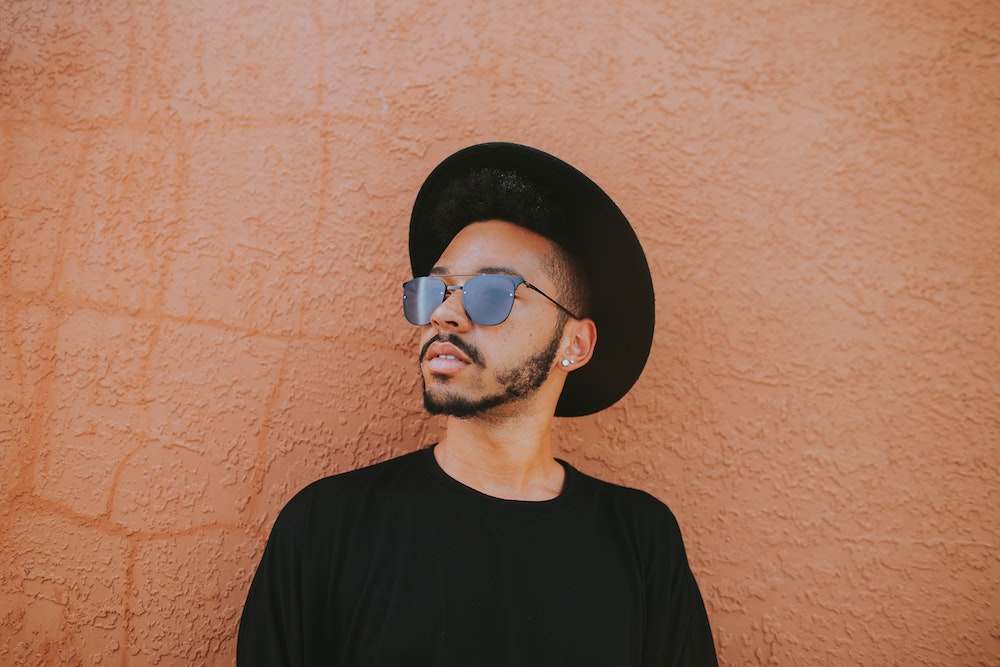 Young man in sunglasses and hat